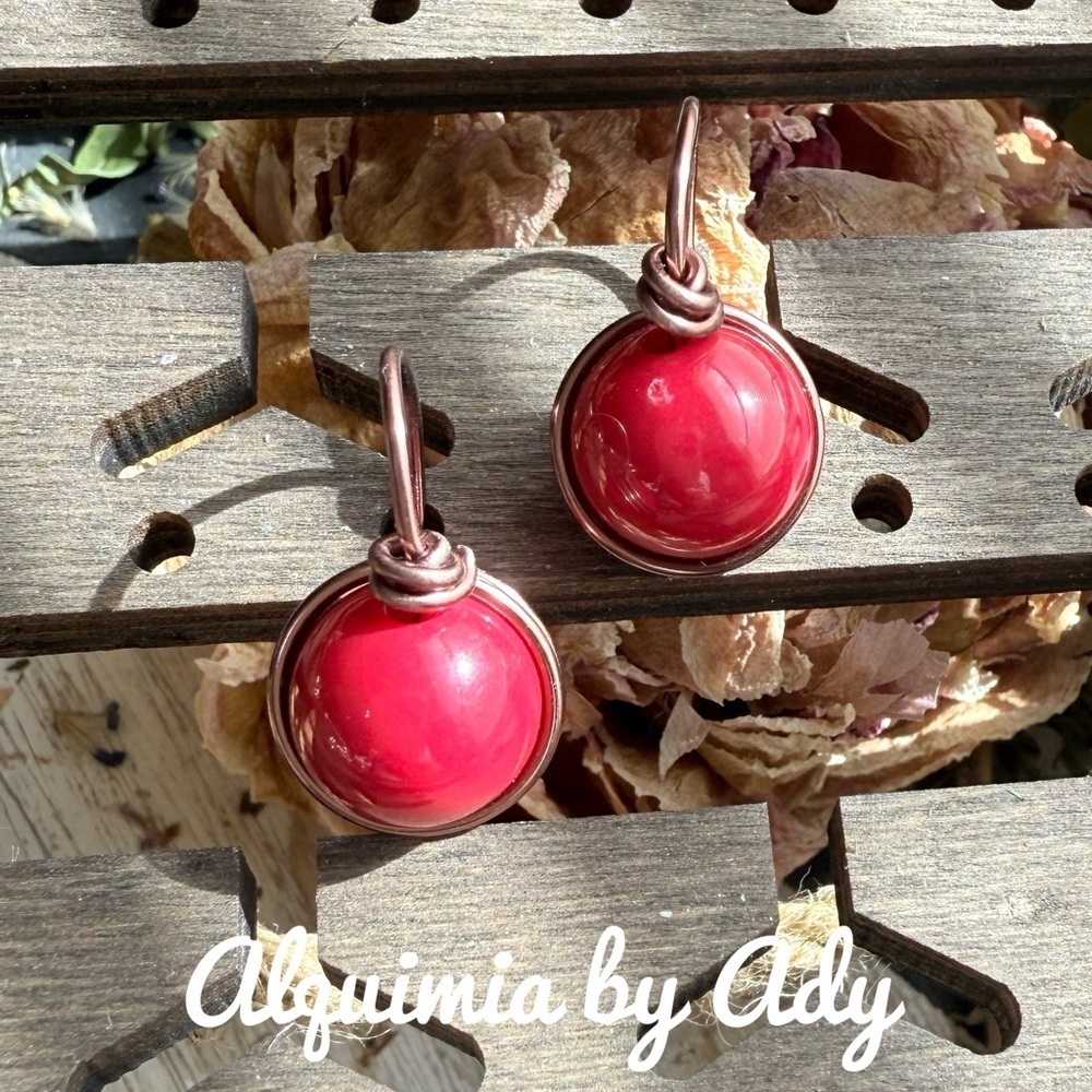 Alquimia Red Modern Statement Earrings